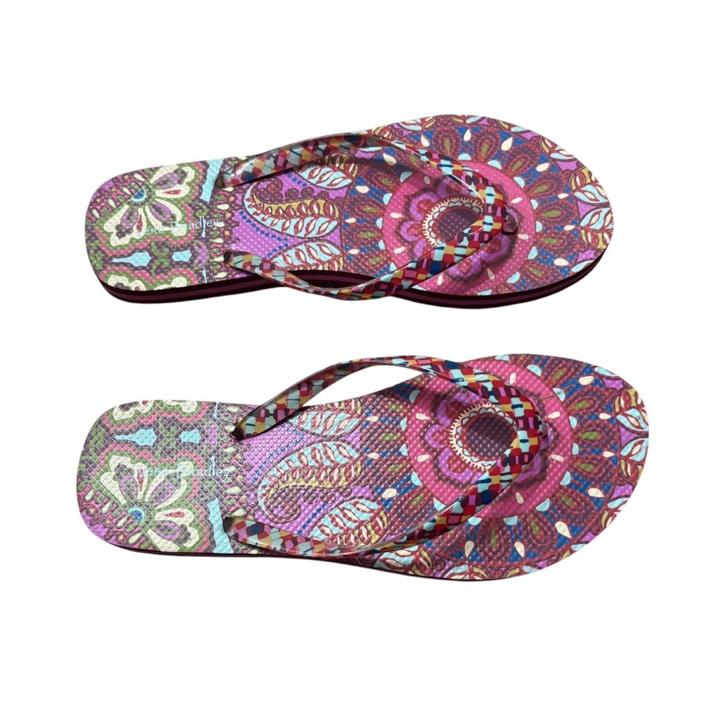 VERA BRADLEY Colorful Flip Flops Size 9/10 -- GORGEOUS POP OF COLOR!!! - Picture 3 of 9